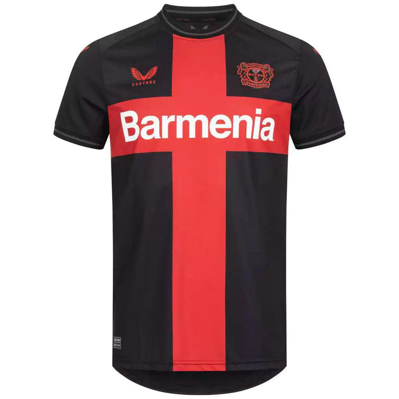 Camisa Bayer Leverkusen - I 23/24 Torcedor Masculino - Preto e vermelho