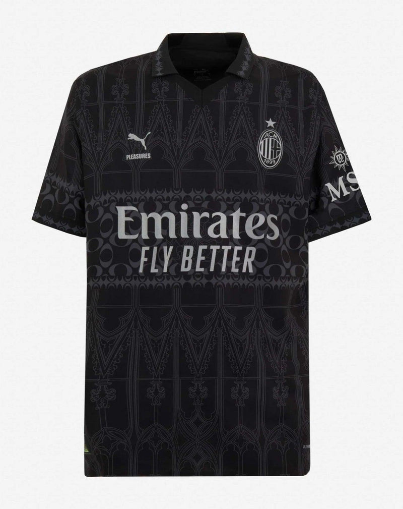 Camisa AC Milan Pleasures 23/24 - Torcedor Puma - All Black