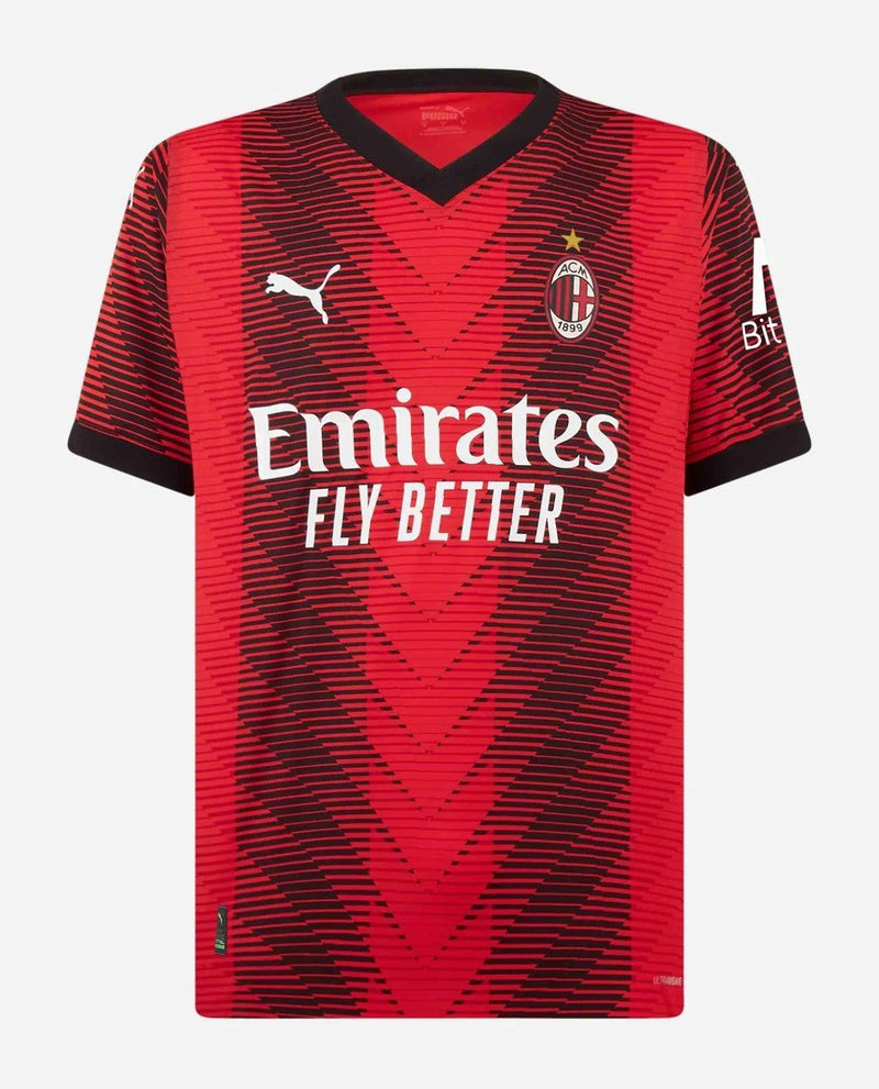 Camisa AC Milan I 23/24 - Torcedor Puma Masculina - Vermelho e Preto